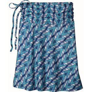 Patagonia Lithia Womens Stretch Outdoor XS Skirt Blue Feather Print Lightweight